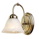 Elegant Diner Antique Brass Wall Light - Alabaster Glass - LED Spares