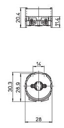 FLH/T8-TR Push On Lampholder for T8 Fluorescent Linear Lamps - LED Spares