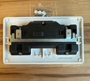 Knightsbridge CU9000 White 2 Gang Curved Edge 13A DP Switched Socket With Dual Earth - LED Spares