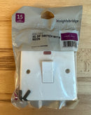 Knightsbridge CU8331NW White Curved Edge 45A DP Control Switch With Neon - White Rocker - LED Spares