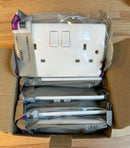 Knightsbridge CU9000 White 2 Gang Curved Edge 13A DP Switched Socket With Dual Earth Pack of 5 - LED Spares