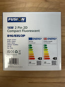 Fusion 16W 2D Compact Fluorescent Lamp 2 Pin GR8 3500K White B16/835/2P - LED Spares