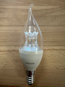 Philips MASTER LED Candle E14 Bent-tip Crown Clear 4W 250lm - 822-827 Dim To Warm - Dimmable - Replaces 40W - LED Spares