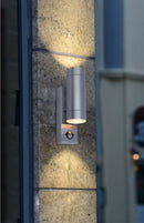 LUTEC - RADO - 5510809001 - Stainless Steel Clear Glass Up & Down IP44 Outdoor Sensor Wall Light - LED Spares