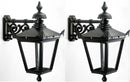 Pair of Hanging Black Pub Wall Lantern - LED Spares