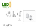 FLH/253 T8/T12 Tombstone Push Through Lampholder - LED Spares