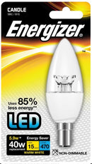 S8904 Energizer LED Candle 5.9W Clear SBC (B15) Warm White - LED Spares