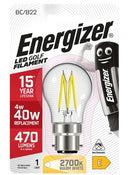 Energizer LED Filament Golf B22 (BC) 470lm 4W 2,700K (Warm White) Bulb - LED Spares