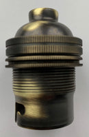 Antique Brass BC Un-Switched Lampholder 10mm Threaded Entry - 1003EA - ABLH/BC/TH/10E - LED Spares