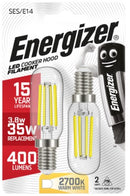 Energizer Filament LED Cooker Hood Bulb 3.8W 420lm E14 (SES) 2700K Warm White