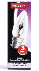 S5958 Eveready 3 W BC (B22) Flicker Flame Candle - LED Spares