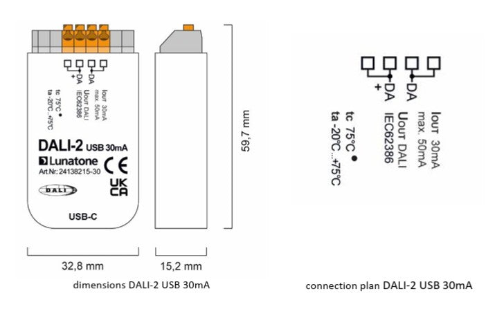 Lunatone DALI-2 USB 30mA - 24138215-30 - LED Spares