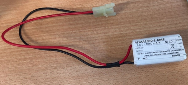 4/1AA1040-E-AMP 4.8V 1050mAh AA Cell NICD Battery With AMP Connector