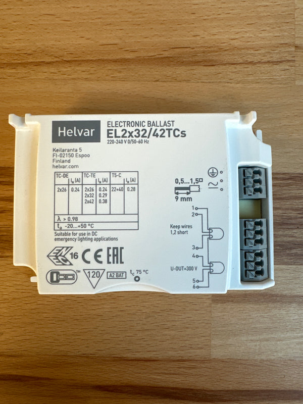 Helvar EL2X32/42TCs 2 X 26/32/42W HF Ballast - LED Spares