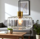 Firstlight Madeira Pendant in Brushed Brass with Clear Glass - 6838BB - LED Spares