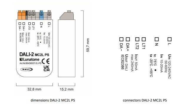 Lunatone DALI-2 MC2L PS - 8645807-2L-PS - LED Spares