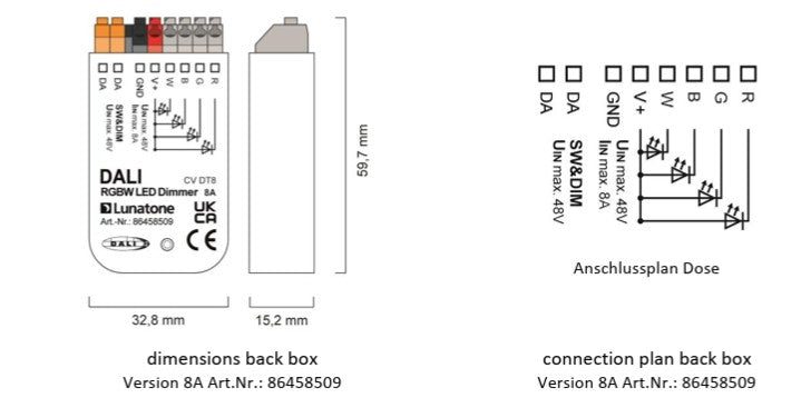Lunatone DALI-2 RGBW LED Dimmer CV DT8 - LED Spares
