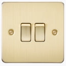 Knightsbridge FP3000BB Flat Plate 10A X 2G 2-Way Switch - Brushed Brass - LED Spares