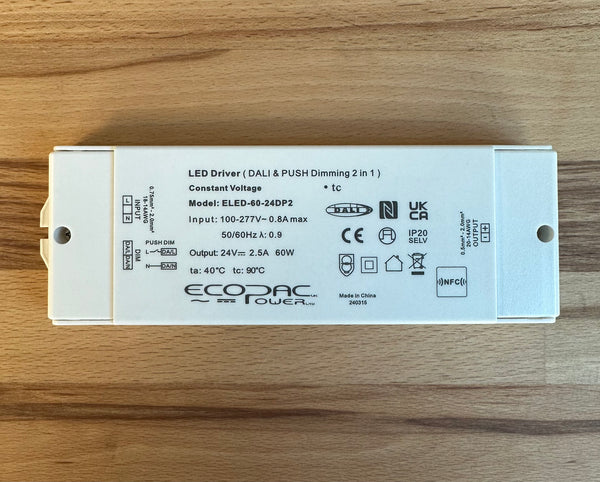 ECOPAC ELED-60-DP2 60W 24V DALI Dimmable LED Driver - LED Spares