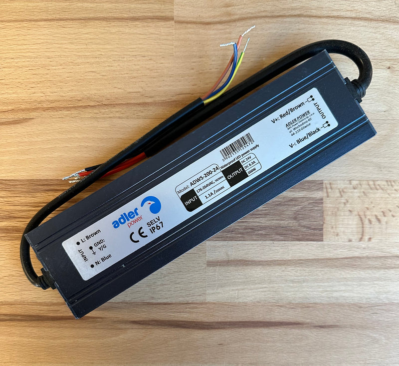 ADLER ADWS-200-24 24V/8.3A 200W IP67 CV LED Power Supply - LED Spares