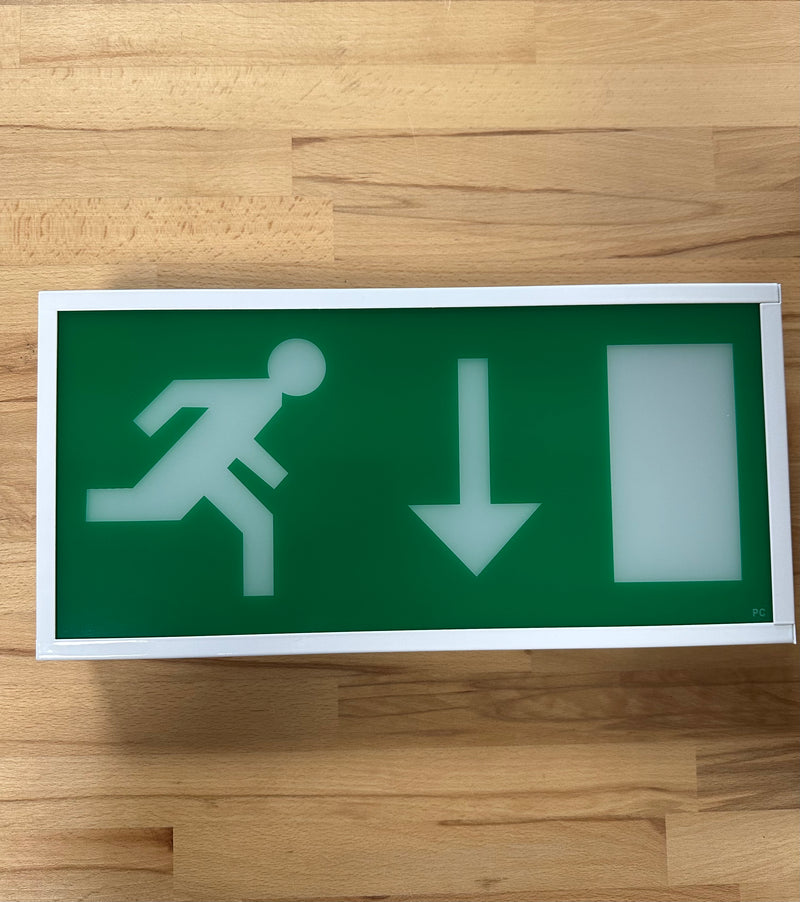 Emergency LED exit sign luminaire LEDSWEXLED/230-110-A 230V Mains - 110V Central Battery arrow down -LED Spares