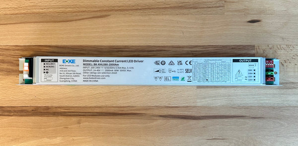 BOKE BK-KHL080-2000AM 55.9-70W 1-10V & PWM Dimmable Linear LED Driver - LED Spares