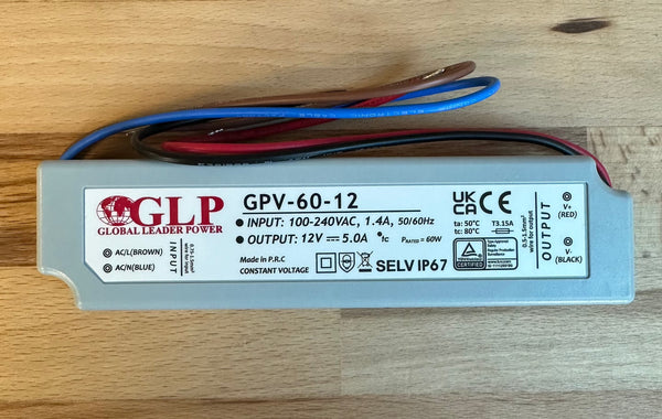 GLP GPV-60-12 60W 12V/5A IP67 LED Power Supply - LED Spares
