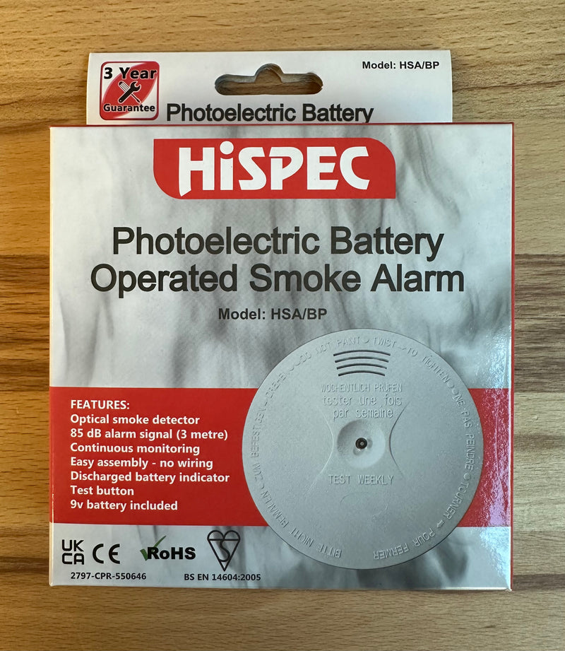 Hispec HSA/BP Battery Operated Smoke Detector - LED Spares