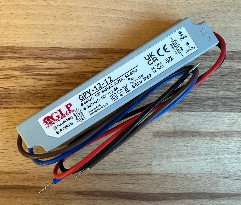 GLP GPV-12-12 12W 12V/1A IP67 LED Power Supply - LED Spares