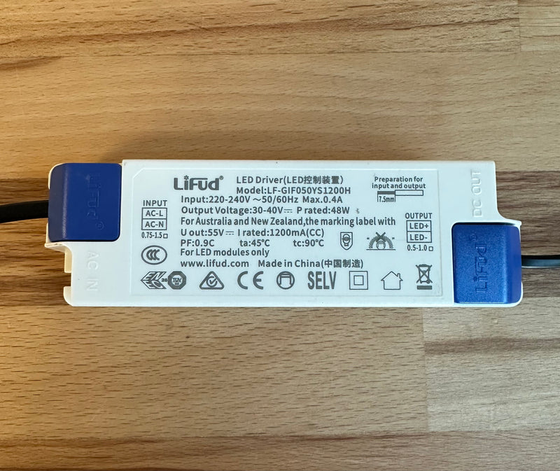 Lifud LF-GIF050YS1200H 48W 1200mA Flicker-Free LED Driver 30-40V - LED Spares