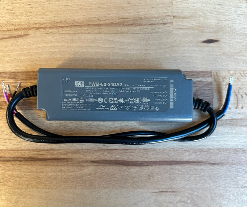 Mean Well PWM-60-24-DA2 60W 24V DALI2 Dimmable LED Driver - LED Spares