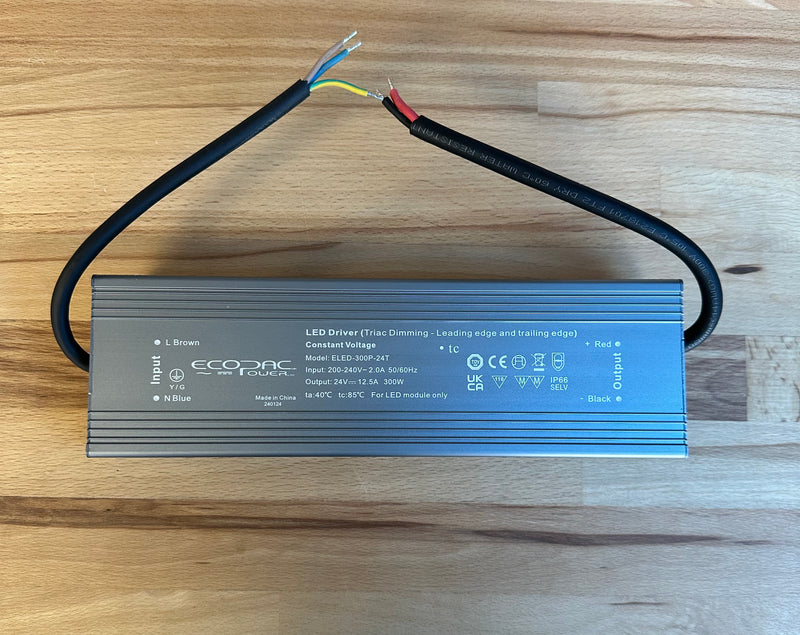 Ecopac ELED-300P-24T 300W 24V IP66 Triac Dimmable LED Driver - LED Spares