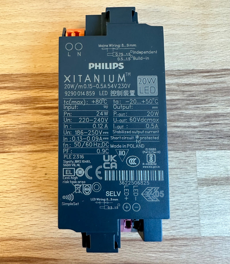 Philips 929001485906 Xitanium 20W/m 0.15-0.5A 54V 230V - LED Spares