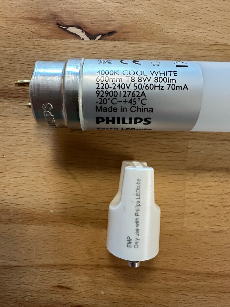 Philips LED T8 Tube 2FT 600mm G13 8W 4000K Cool White - LED Spares