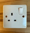 Knightsbridge CU7000 White 1 Gang Curved Edge 13A DP Switched Socket - LED Spares