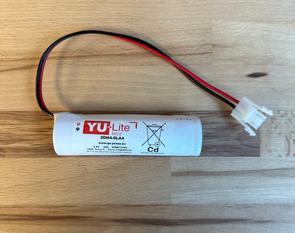 Yuasa 2DH4-0LA4 2 Cell 2.4V 4Ah Battery Stick With Leads & AMP Connector - LED Spares