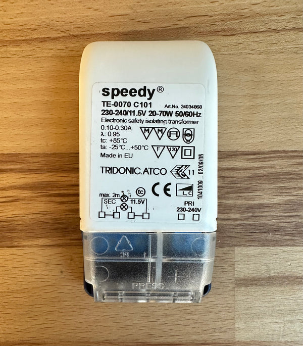 Tridonic 24034868 Speedy TE-0070 C101 20-70VA Dimmable 12V Transformer - LED Spares