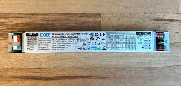 BOKE BK-KHL040-1050Am 25.2-39.9W 1-10V & PWM Dimmable LED Driver - LED Spares