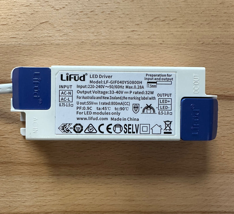 Lifud LF-GIF0040YS0800H 32W 800mA LED Driver 33-40V - LED Spares