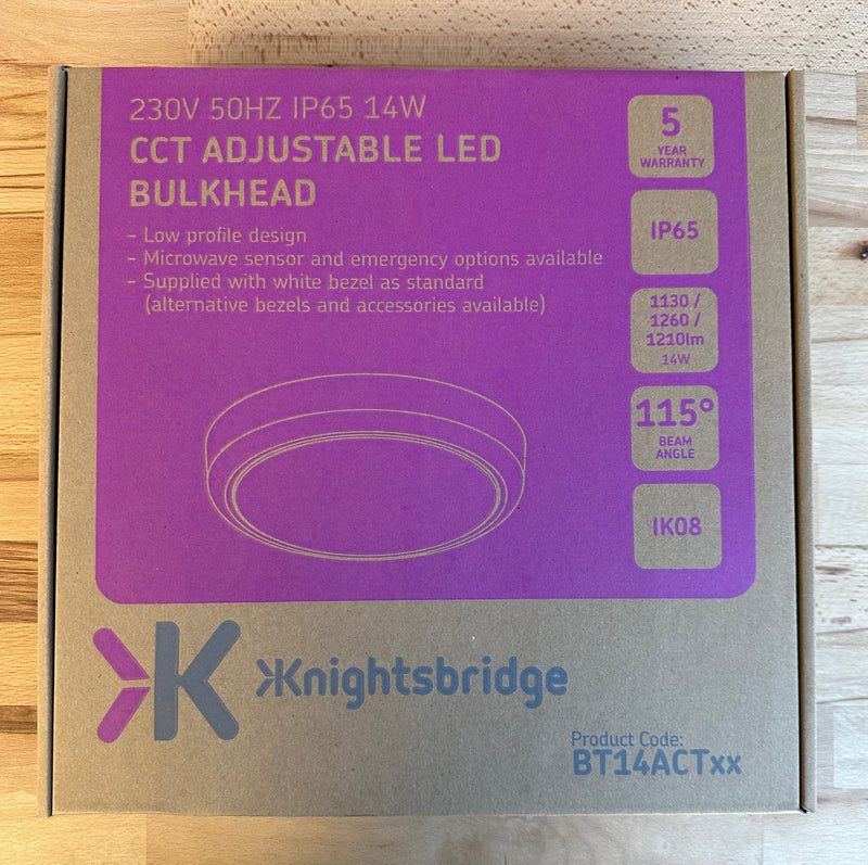 Knightsbridge 14W CCT Adjustable LED Bulkhead IP65 - BT14ACT - LED Spares