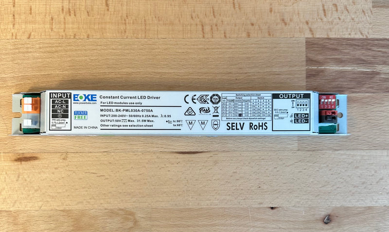 BOKE BK-PML030A-0750A 31.5W 550-750mA Linear LED Driver - LED Spares