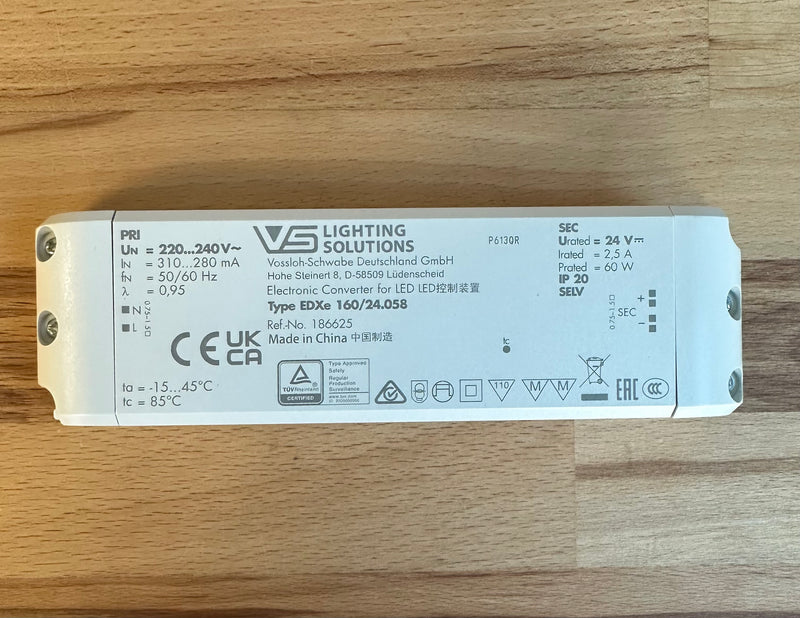 Vossloh 186625 EDXe 160/24.058 60W 24V IP20 LED Driver - LED Spares