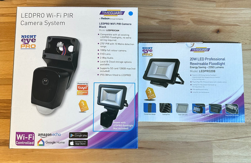 Timeguard LEDPRO20B + LEDPROCAM 20W LED Floodlight With Wi-Fi Camera System - LED Spares