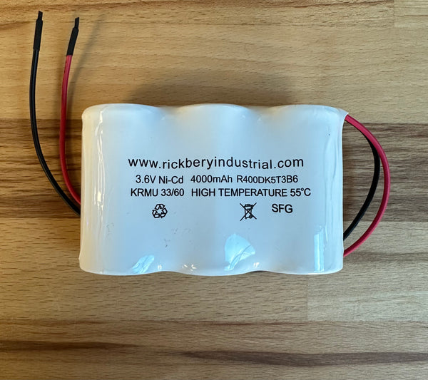 BSS3D-55 3.6V 4AH NICD SIDE BY SIDE BATTERY - LED Spares