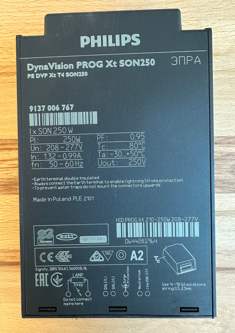 Philips HID-DV PROG Xt 250 SON C2 208-277V 250W SON Ballast - LED Spares