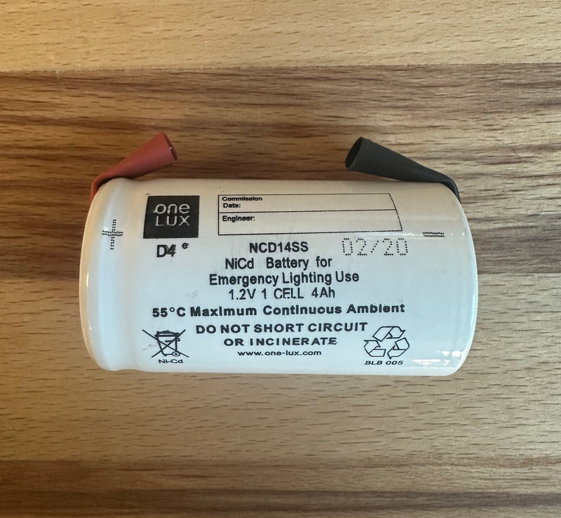 One-Lux NCD14SS NICD 4Ah 1 Cell 1.2V Emergency Battery - LED Spares