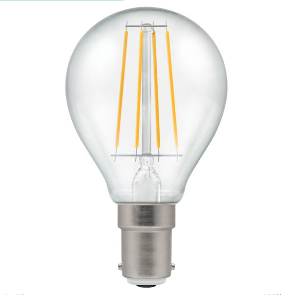 Crompton 7222 - LED Round Filament Golf Ball - Dimmable 5W 2700K - SBC-B15d - LED Spares