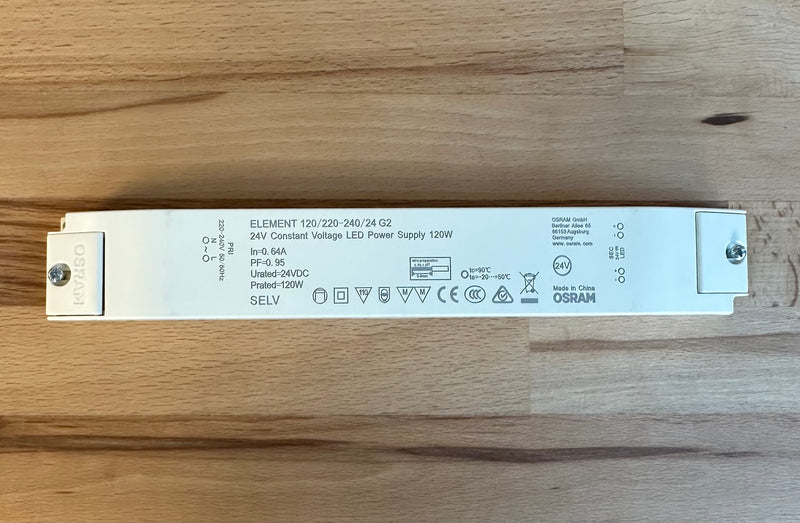 Osram ELEMENT 120/220-240/24 G2 120W 24V Constant Voltage Non Dimmable LED Driver - LED Spares