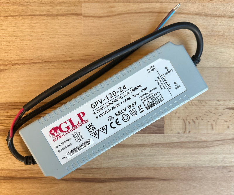 GLP GPV-120-24 120W 24V/5A CV IP67 LED Power Supply - LED Spares