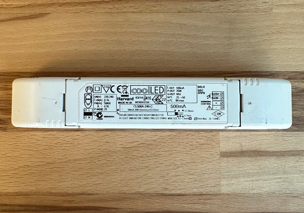 Harvard Cool LED CL500A-240-C 26W 500mA 1-10V Dimmable LED Driver - LED Spares